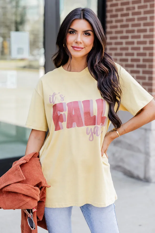 It's Fall Y'all Mustard Oversized Graphic Tee sold by Pink Lily product image thumbnail 4