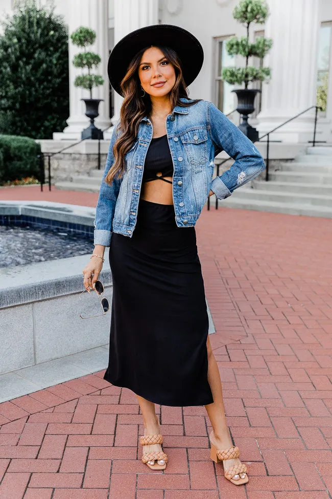 Stay Beautiful Dark Wash Denim Jacket FINAL SALE sold by Pink Lily product image thumbnail 2