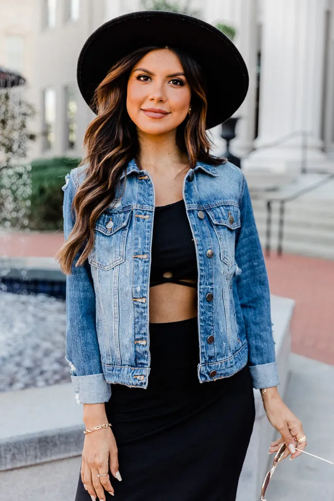 Stay Beautiful Dark Wash Denim Jacket FINAL SALE sold by Pink Lily product image thumbnail 3