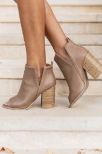 Beth Taupe Booties FINAL SALE sold by Pink Lily