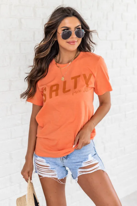 Salty Since 2020 Heather Orange Graphic Tee FINAL SALE sold by Pink Lily
