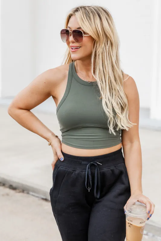 Rise Up Olive Active Tank FINAL SALE sold by Pink Lily