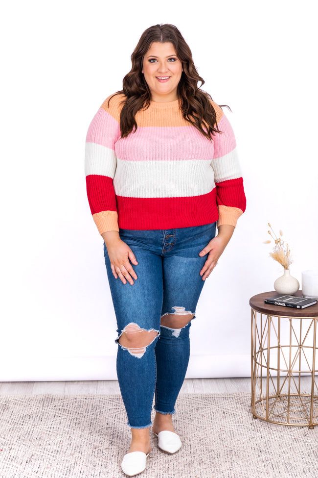 Inspire My Ideas Colorblock Pink Sweater FINAL SALE sold by Pink Lily product image thumbnail 9