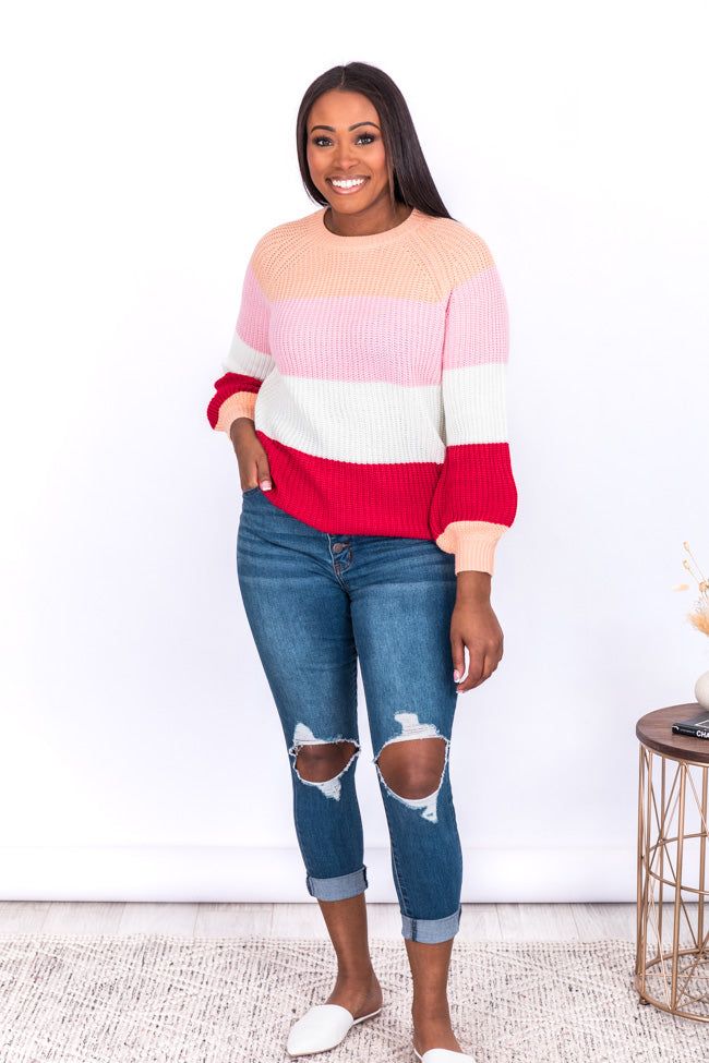 Inspire My Ideas Colorblock Pink Sweater FINAL SALE sold by Pink Lily product image thumbnail 8