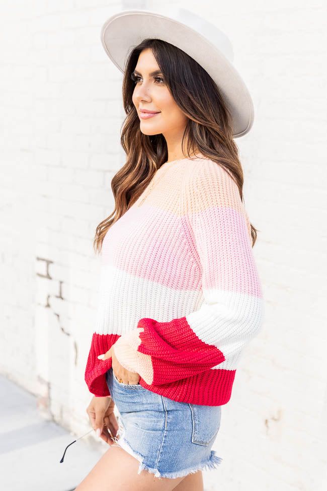 Inspire My Ideas Colorblock Pink Sweater FINAL SALE sold by Pink Lily product image thumbnail 6