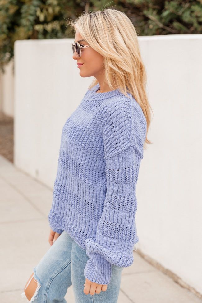 Look This Way Periwinkle Chenille Sweater FINAL SALE sold by Pink Lily product image thumbnail 3