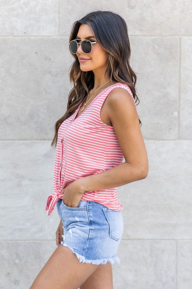 Give Love A Chance Coral Striped Tank FINAL SALE sold by Pink Lily product image thumbnail 3