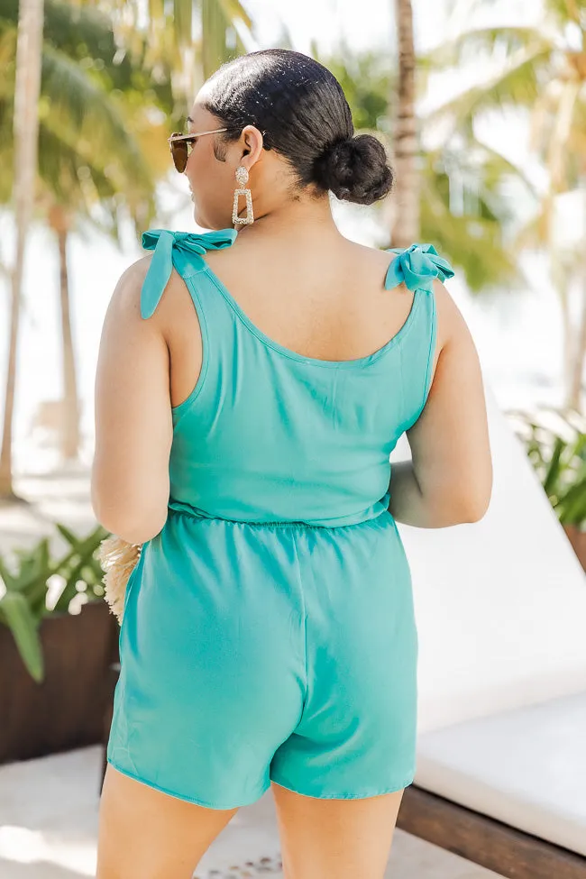 Saturday Afternoon Teal Tie Strap Button Romper FINAL SALE sold by Pink Lily product image thumbnail 5