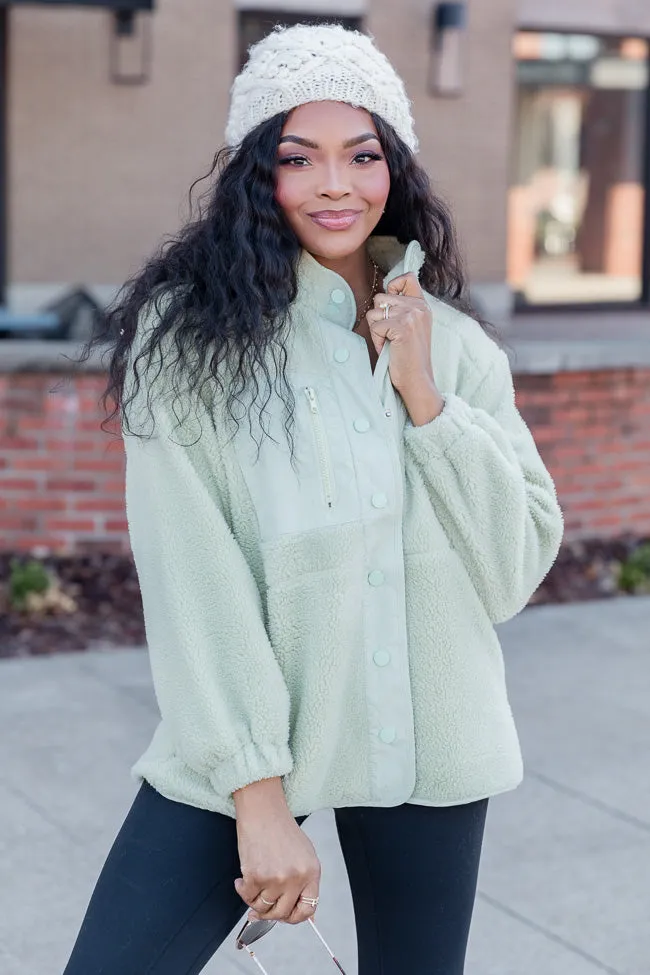 Making Time For Me Lime Sherpa Jacket FINAL SALE sold by Pink Lily