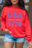 USA 1776 Red Oversized Graphic Sweatshirt sold by Pink Lily