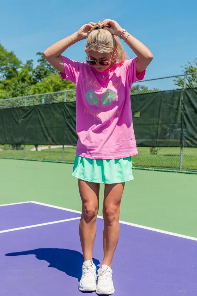 Palm Springs Pickleball Club Hot Pink Oversized Graphic Tee sold by Pink Lily product image thumbnail 4