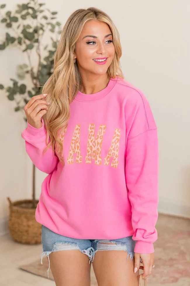 Mama Leopard Pink Graphic Sweatshirt sold by Pink Lily