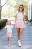 Through The Garden Pink And Ivory Floral Mini Skort Tori X Pink Lily sold by Pink Lily