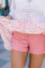 Through The Garden Pink And Ivory Floral Mini Skort Tori X Pink Lily sold by Pink Lily