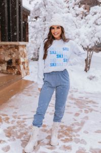 Ski Multi Ash Graphic Sweatshirt sold by Pink Lily