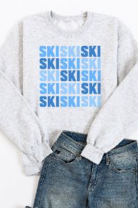 Ski Multi Ash Graphic Sweatshirt sold by Pink Lily
