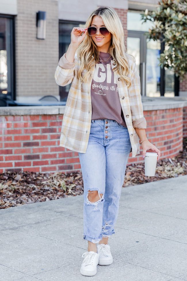 TGIF Mocha Oversized Graphic Tee sold by Pink Lily product image thumbnail 2