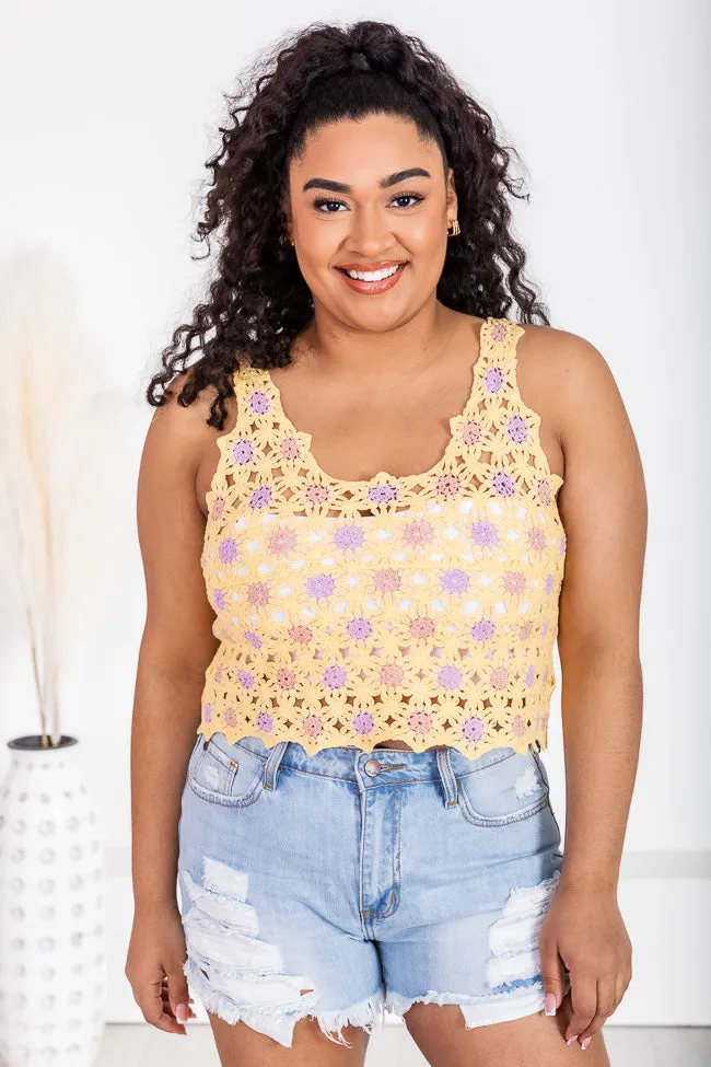 Fun Day Ahead Yellow Crochet Tank FINAL SALE sold by Pink Lily product image thumbnail 3