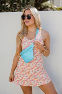 Kick It With Me Floral Scoop Neck Active Dress sold by Pink Lily