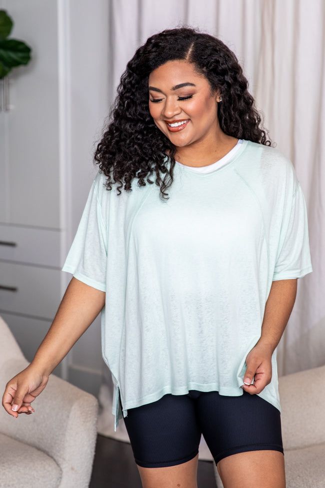 Hit The Gym Mint V-Neck T-Shirt FINAL SALE sold by Pink Lily product image thumbnail 5