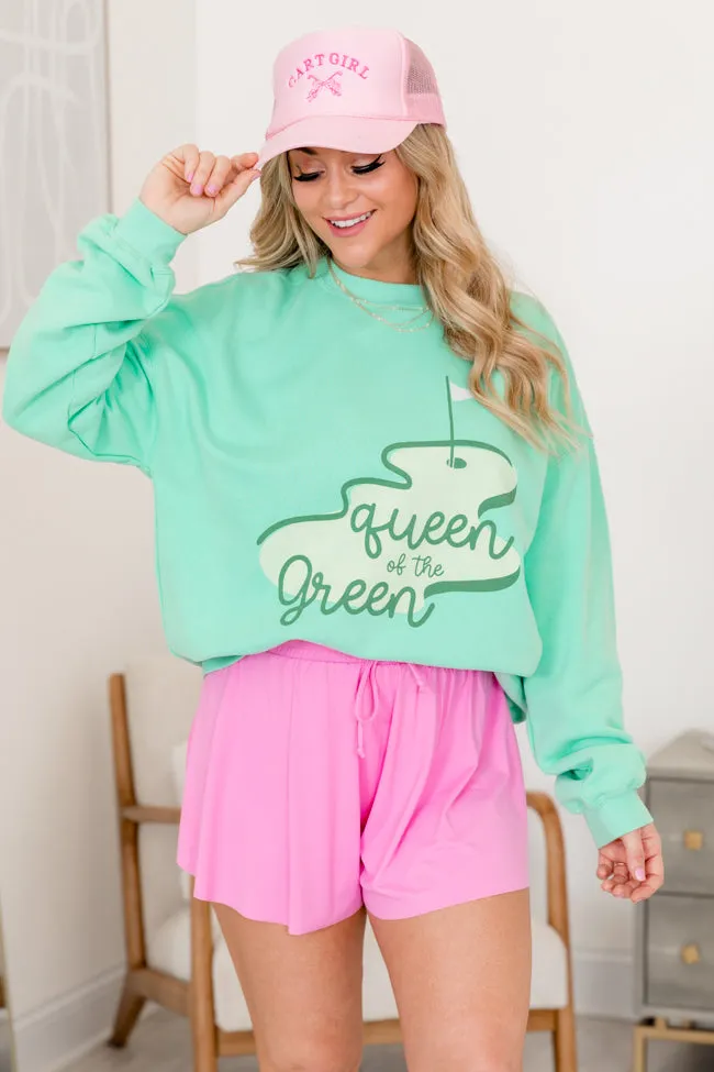 Queen Of The Green Lime Oversized Graphic Sweatshirt sold by Pink Lily
