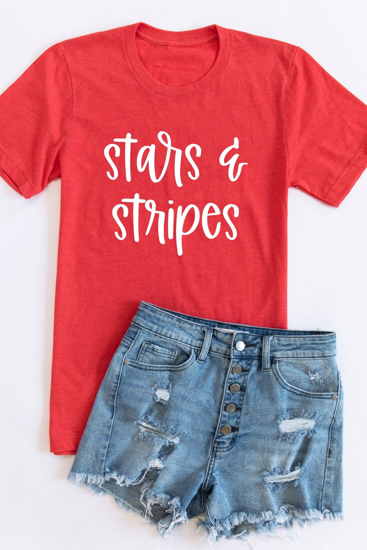 Stars And Stripes Graphic Tee Vintage Red sold by Pink Lily product image thumbnail 6