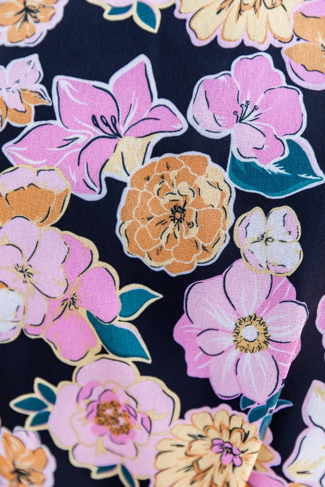 Dance The Night Away Black Multi Floral Long Sleeve Maxi Dress FINAL SALE sold by Pink Lily product image thumbnail 2