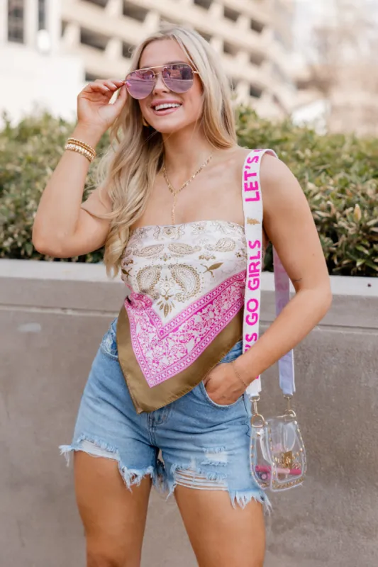 Multi Color Paisley Satin Bandana FINAL SALE sold by Pink Lily