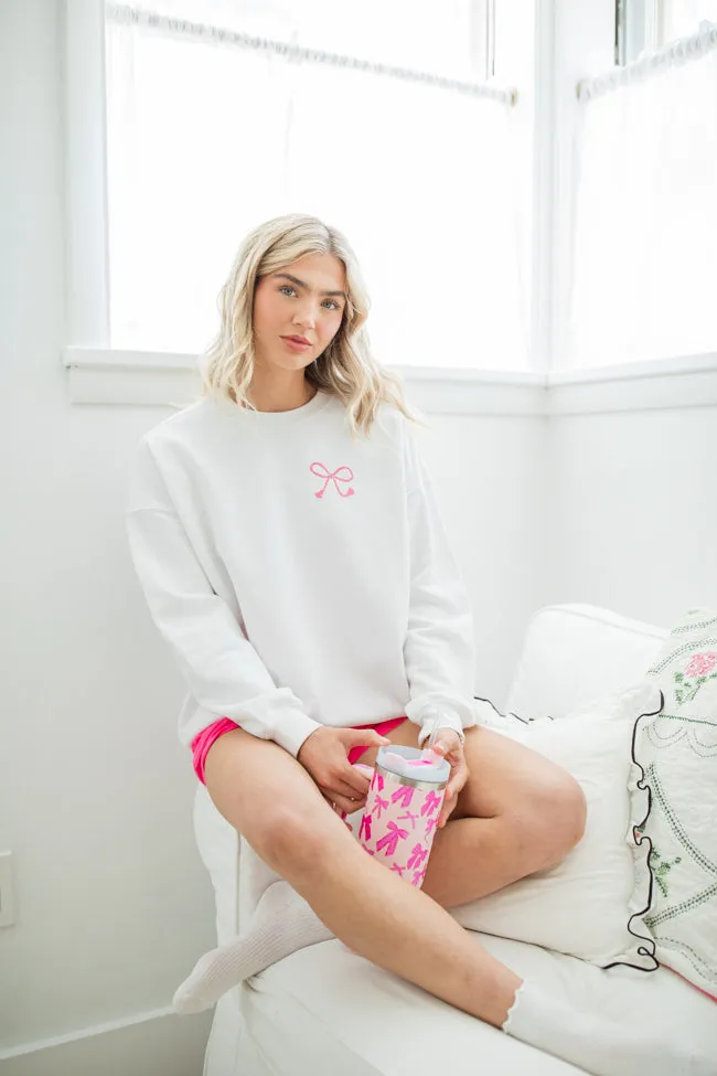 More Bows White Oversized Graphic Sweatshirt SALE sold by Pink Lily product image thumbnail 2