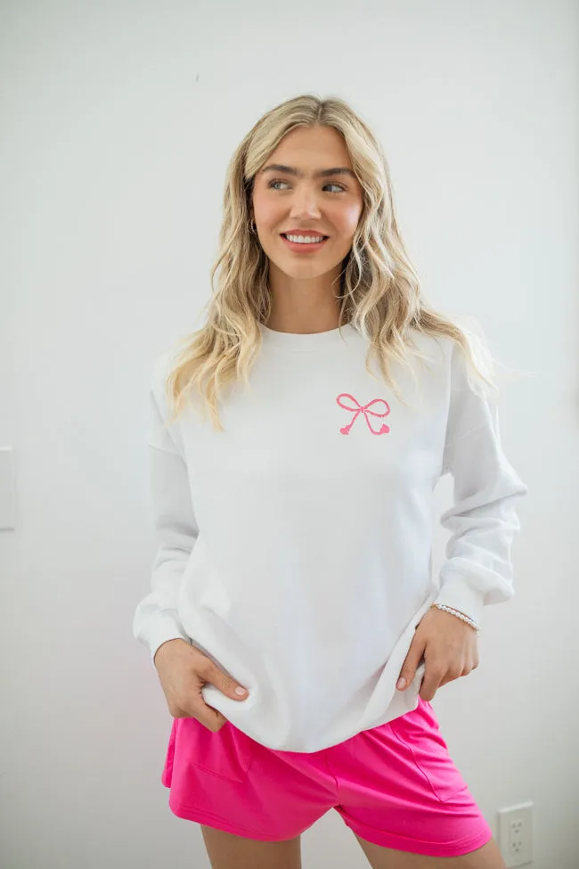 More Bows White Oversized Graphic Sweatshirt SALE sold by Pink Lily product image thumbnail 4