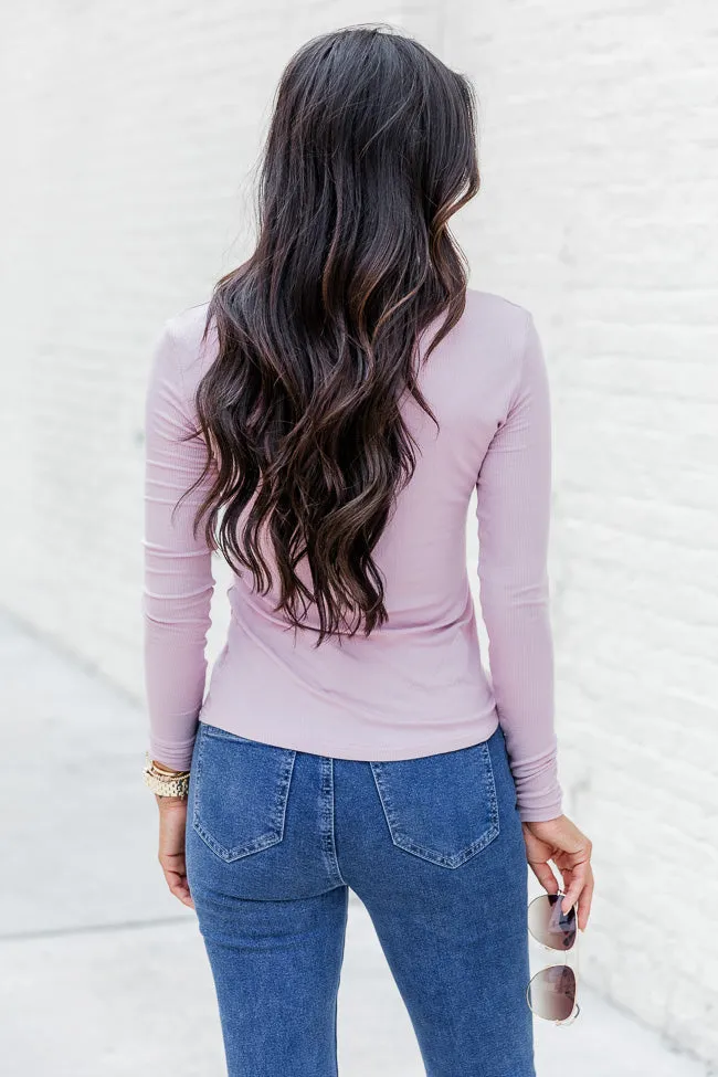 Make Your Choice Mauve Ribbed Long Sleeve Tee FINAL SALE sold by Pink Lily product image thumbnail 4