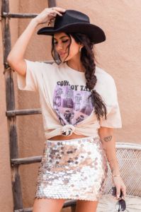 Cowboy Take Me Away Ivory Oversized Graphic Tee sold by Pink Lily