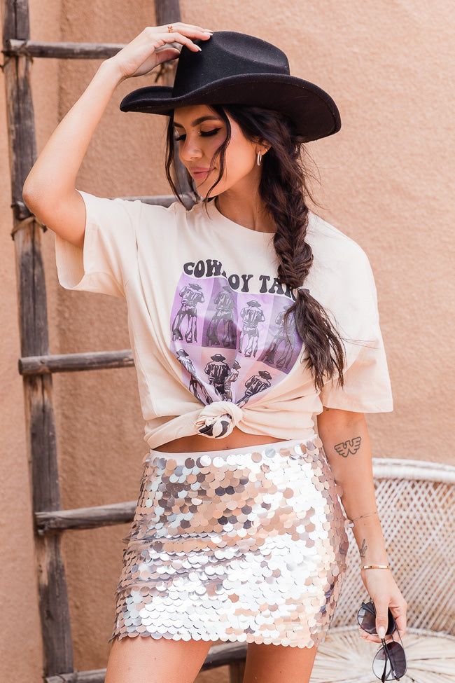 Cowboy Take Me Away Ivory Oversized Graphic Tee sold by Pink Lily product image thumbnail 4