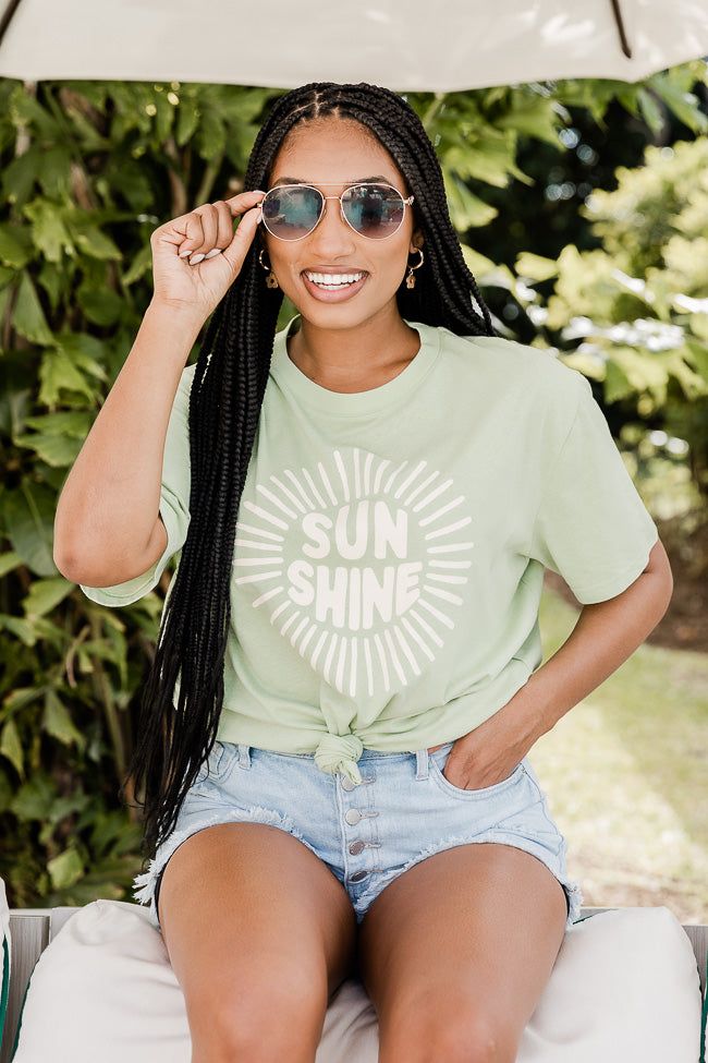 Sunshine Mint Oversized Graphic Tee sold by Pink Lily