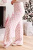 Movies And Chill Fuzzy Pink Checkered Lounge Pants sold by Pink Lily