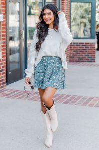 Through The Garden Green Floral Mini Skort sold by Pink Lily