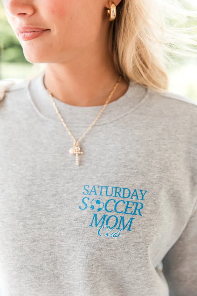 Saturday Soccer Mom Club Light Grey Oversized Graphic Sweatshirt sold by Pink Lily product image thumbnail 2