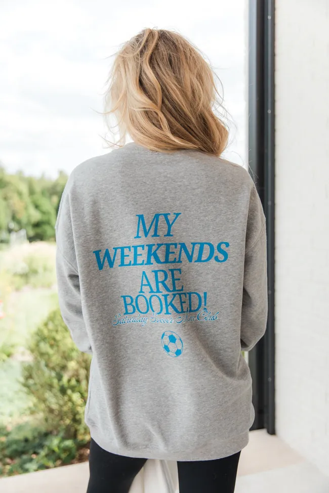 Saturday Soccer Mom Club Light Grey Oversized Graphic Sweatshirt sold by Pink Lily product image thumbnail 4