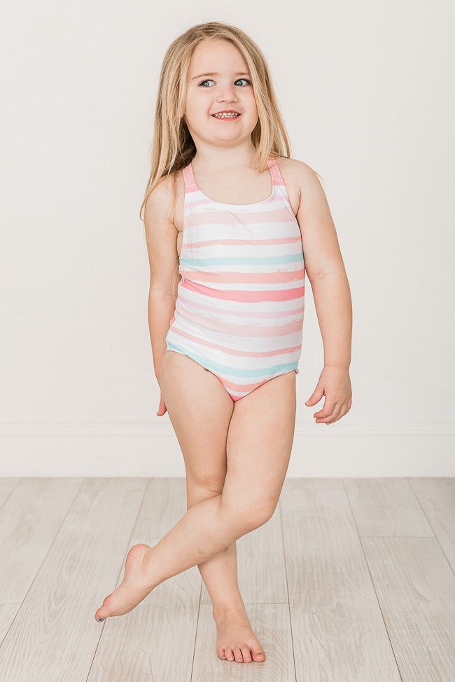 Clearwater Bay Girls Multi Stripe One Piece Swimsuit FINAL SALE sold by Pink Lily product image thumbnail 5