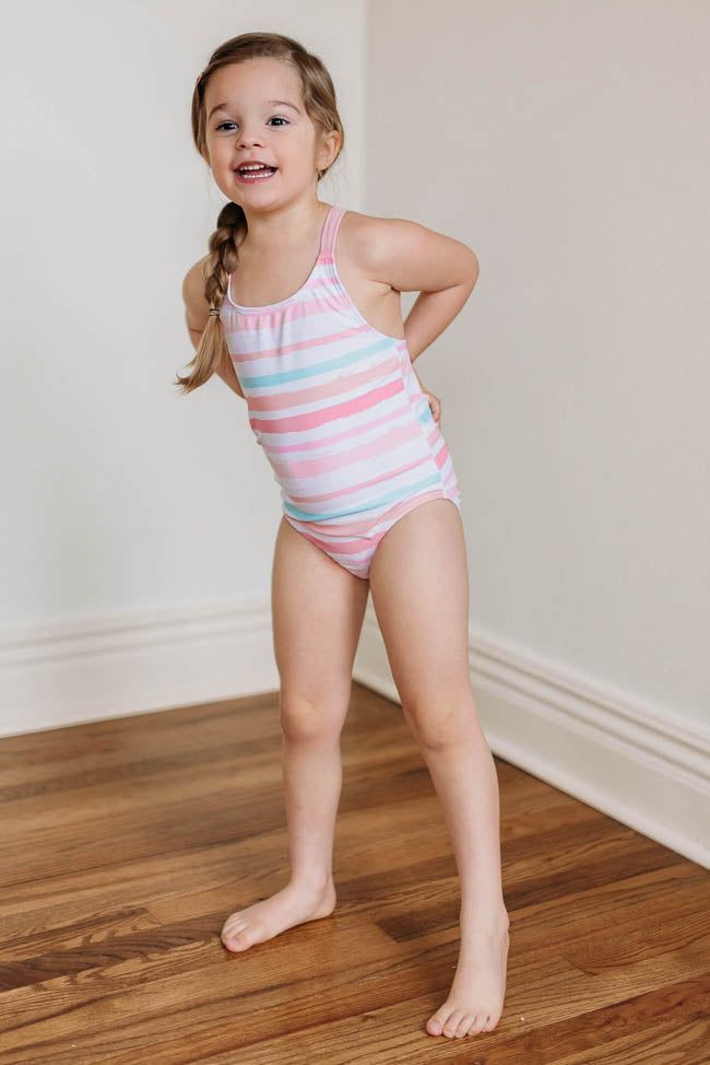 Clearwater Bay Girls Multi Stripe One Piece Swimsuit FINAL SALE sold by Pink Lily product image thumbnail 3