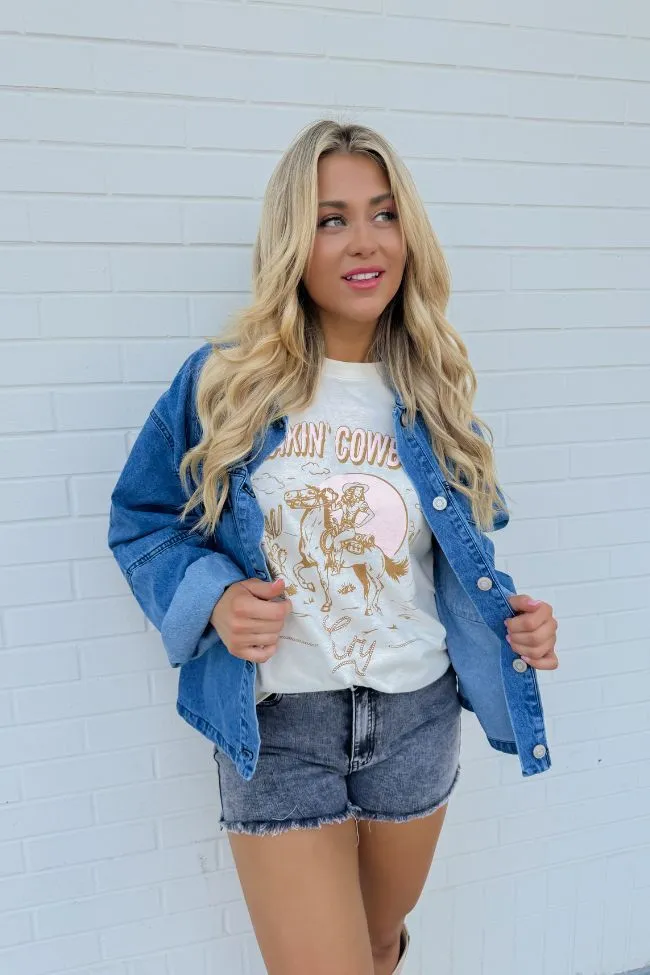 Makin Cowboys Cry Cream Oversized Graphic Tee sold by Pink Lily product image thumbnail 2