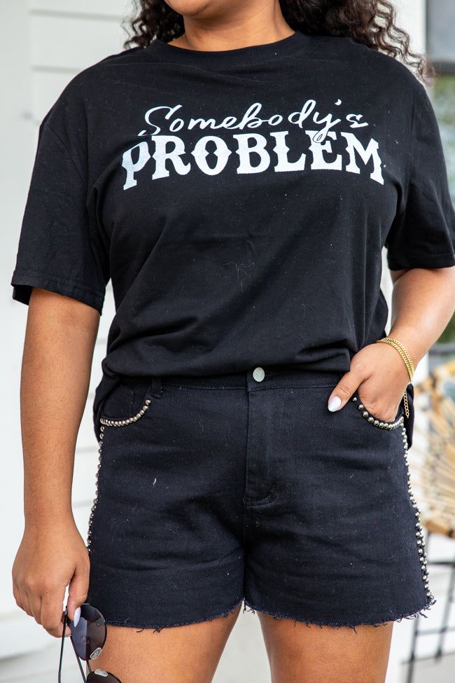 Somebody's Problem Oversized Black Graphic Tee sold by Pink Lily product image thumbnail 2