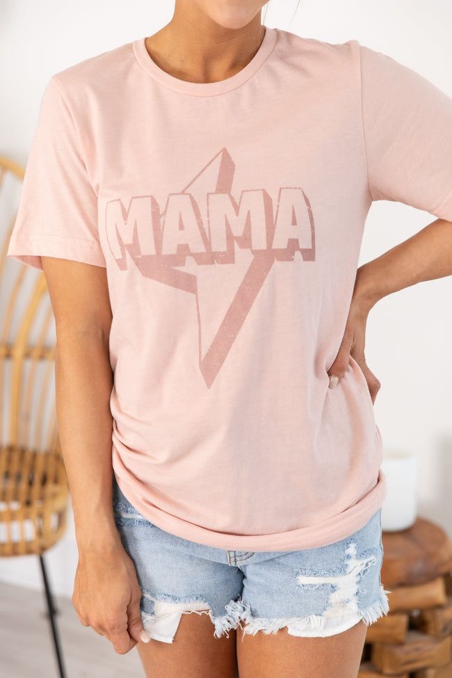 Mama Lightning Bolt Graphic Peach Tee sold by Pink Lily product image thumbnail 3