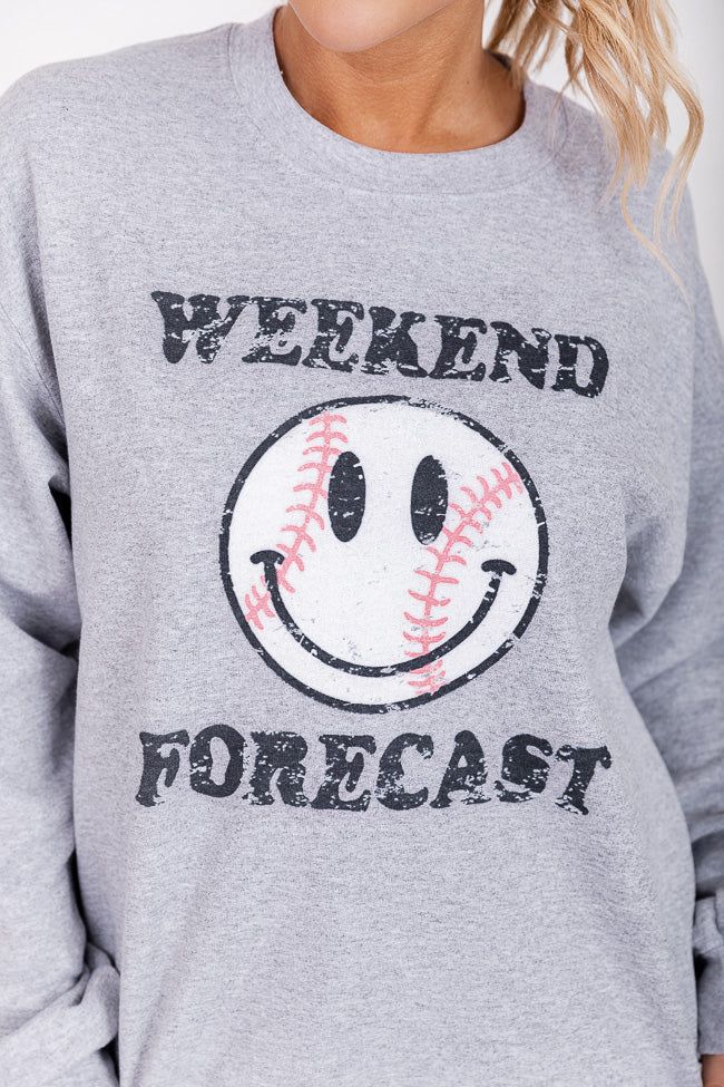 Weekend Forecast Grey Graphic Sweatshirt sold by Pink Lily product image thumbnail 3