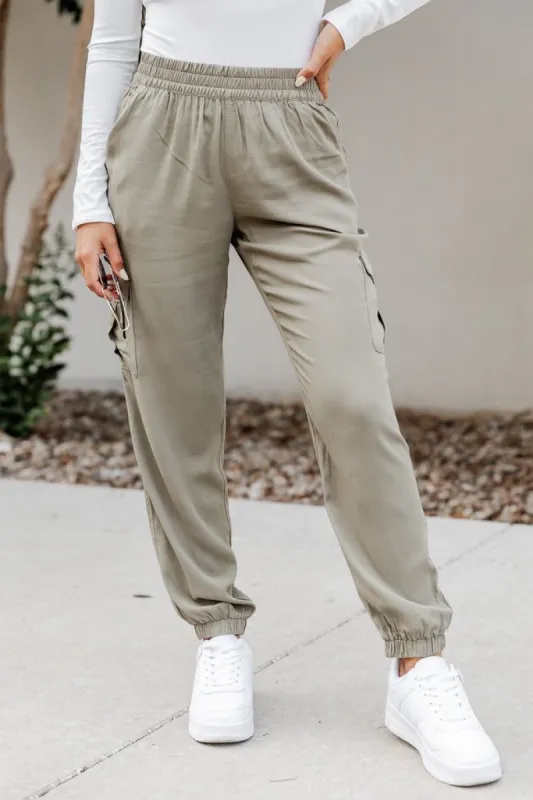 Say What You Want Olive Cargo Joggers sold by Pink Lily