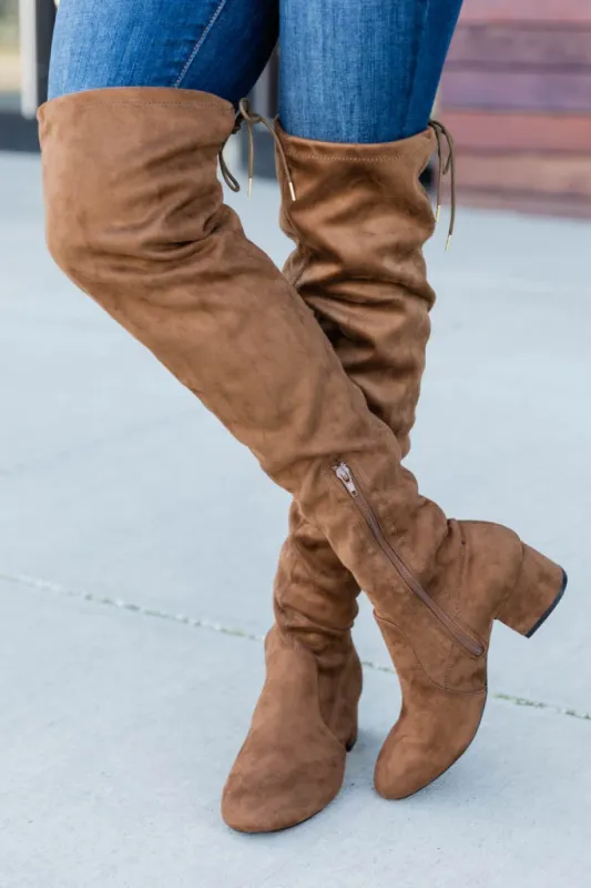 Clara Over The Knee Brown Boots FINAL SALE sold by Pink Lily