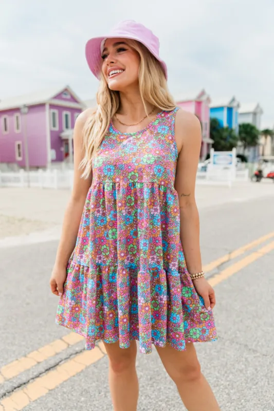 Just Thinking About You Retro Floral Dress FINAL SALE sold by Pink Lily