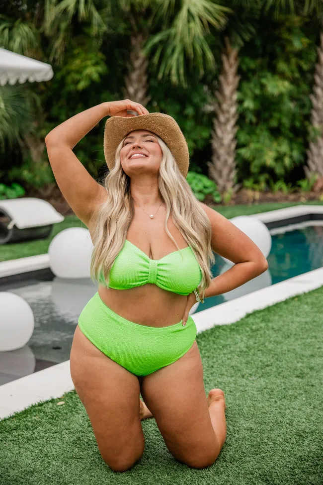 Just Add Water Lime Green High Waisted Bikini Bottoms FINAL SALE sold by Pink Lily product image thumbnail 5