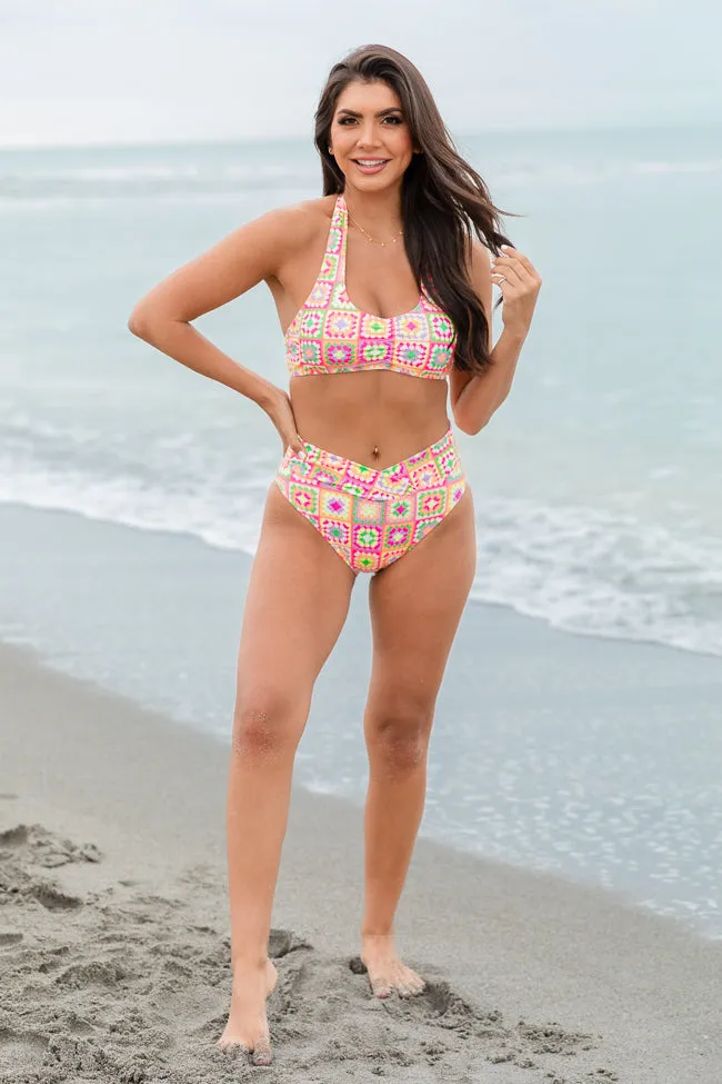 Gossip On Deck in Cabo Crochet Multi Color Halter Bikini Top FINAL SALE sold by Pink Lily product image thumbnail 3
