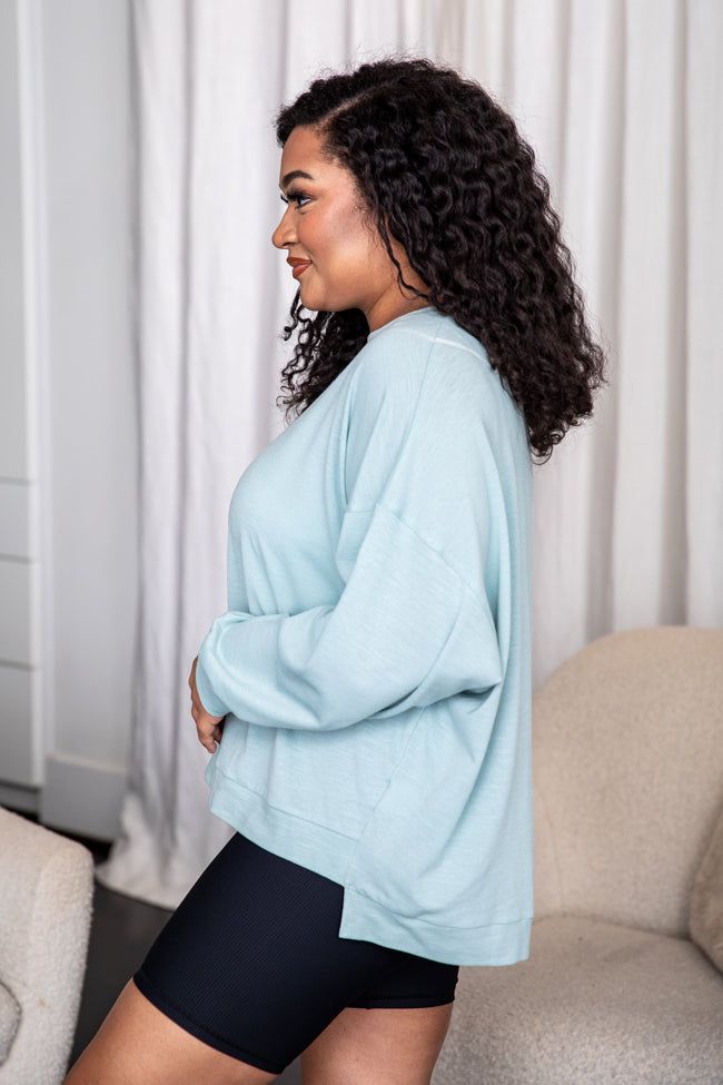 Making My Move Mint Exposed Seam Pullover sold by Pink Lily product image thumbnail 5